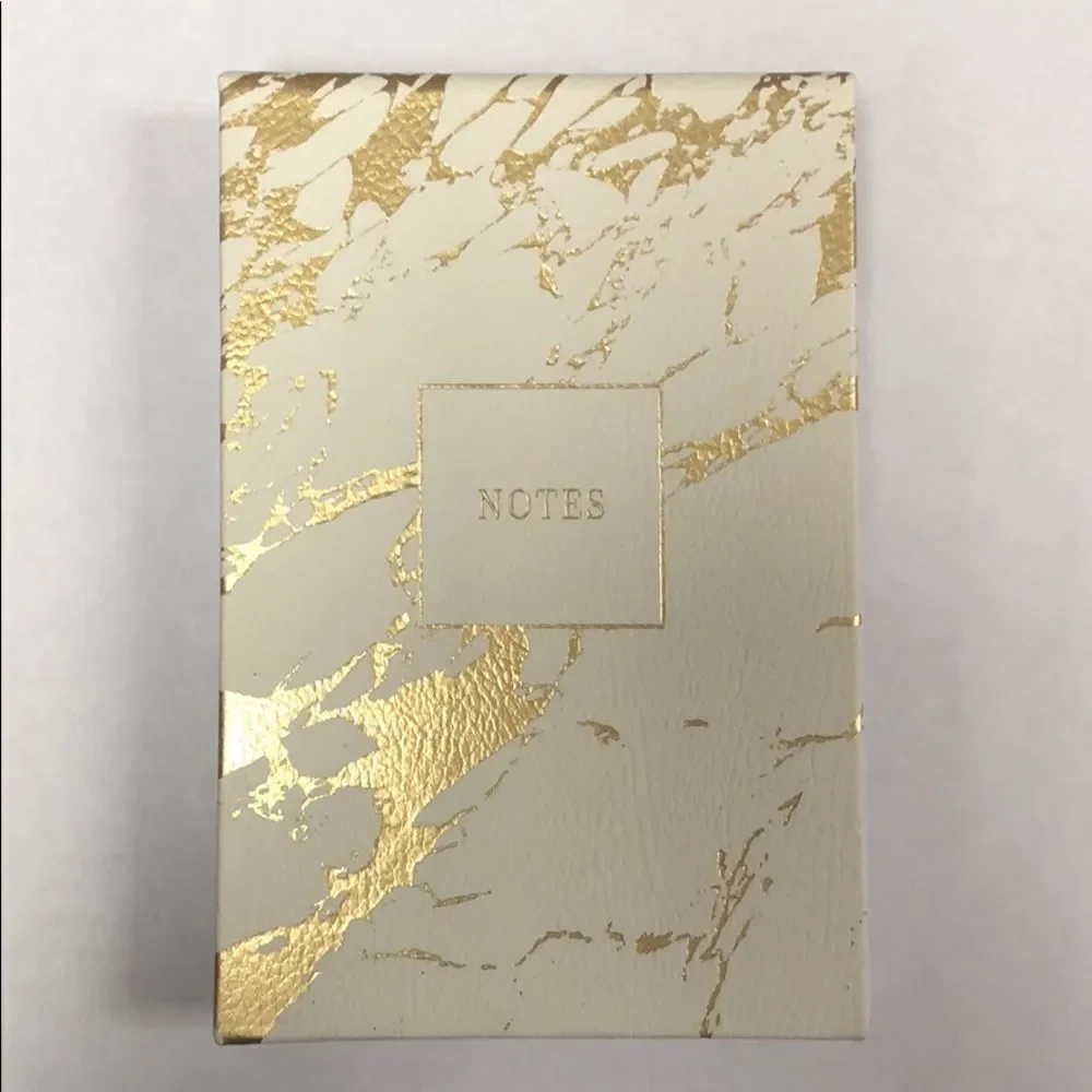 Fringe White & Gold Marble Notepad